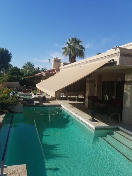 Coastal-style residential awning