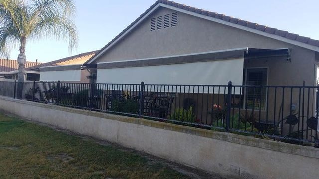 Retractable awning on Fountain Valley home
